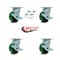 Service Caster 4 Inch Green Poly on Steel Caster Set with Roller Bearings and Brake/Swivel Lock SCC-30CS420-PUR-GB-TLB-BSL-4 - alternate 4